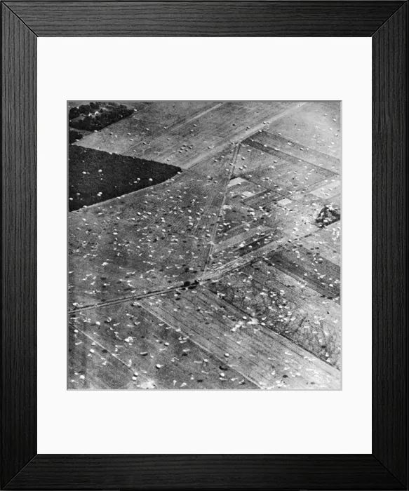 Framed Print : Allied Airborne Army Parachutes in Holland; Second World War Framed Print : Allied Airborne Army Parachutes in Holland; Second World War