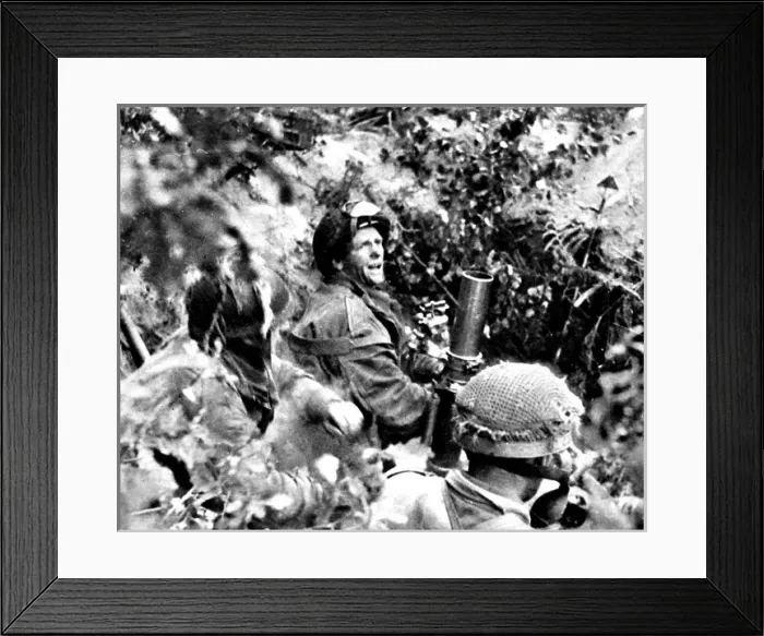 Framed Print : British First Airborne Troops using a mortar, Arnhem; Second Framed Print : British First Airborne Troops using a mortar, Arnhem; Second