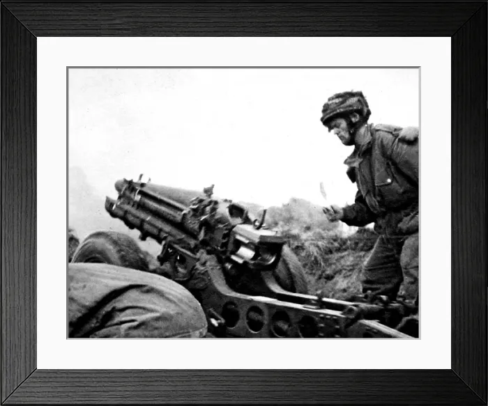 Framed Print : British First Airborne troops using a 75mm gun, Arnhem; Seco Framed Print : British First Airborne troops using a 75mm gun, Arnhem; Seco