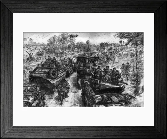 Framed Print : Allied Armour heading into Holland; Second World War, 1944