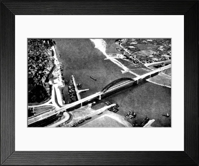 Framed Print : Aerial View of the bridge at Nijmegen, Holland; Second World