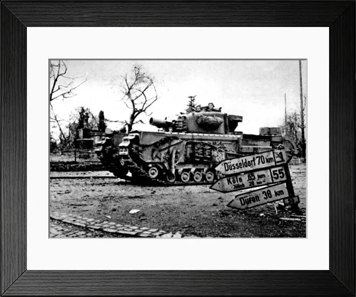 Framed Print : Churchill AVRE Tank entering Geilenkirchen; Second World War
