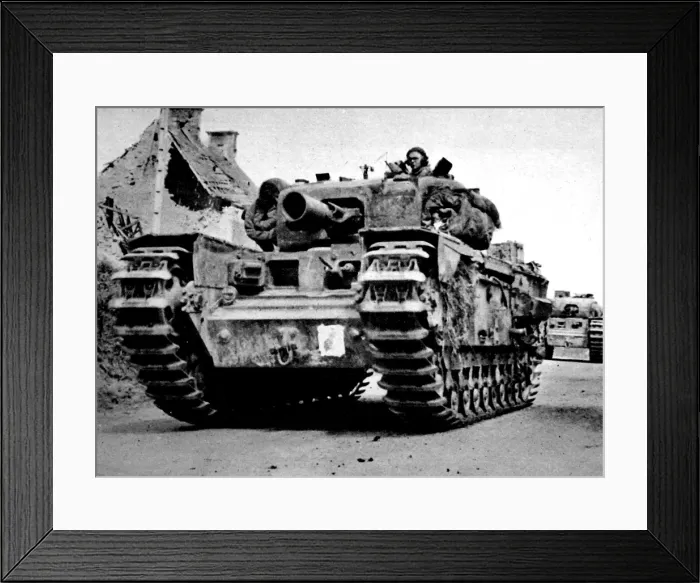 Framed Print : Churchill AVRE Tank in France; Second World War, 1944