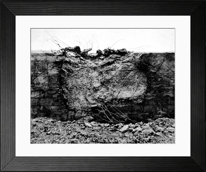 Framed Print : Damaged Concrete Wall, France; Second World War, 1944 Framed Print : Damaged Concrete Wall, France; Second World War, 1944