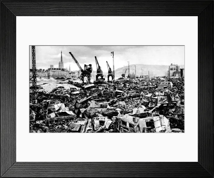 Framed Print : Destruction at Rouen Docks, France; Second World War, 1944