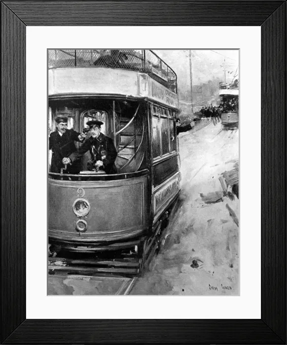 Framed Print : Murderers pursued by police in Tottenham Framed Print : Murderers pursued by police in Tottenham
