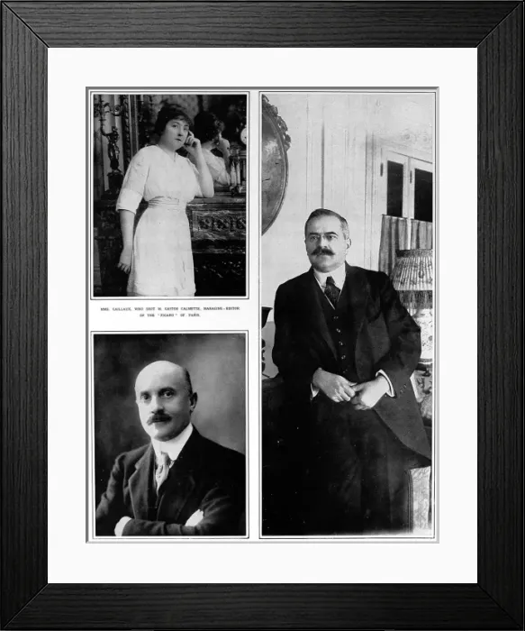 Framed Print : Portraits of Mme Caillaux, M. Joseph Caillaux and M. Gaston
