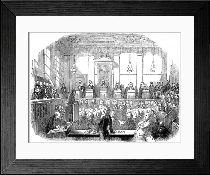 Framed Print : Court room scene, Mr M Naughten trial Framed Print : Court room scene, Mr M Naughten trial