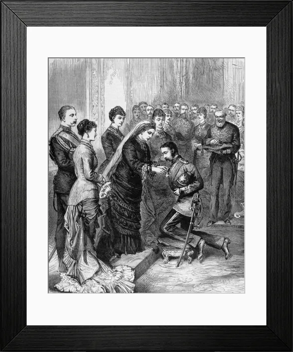 Framed Print : Zulu wars. Queen Victoria decorating officers engaged in Framed Print : Zulu wars. Queen Victoria decorating officers engaged in