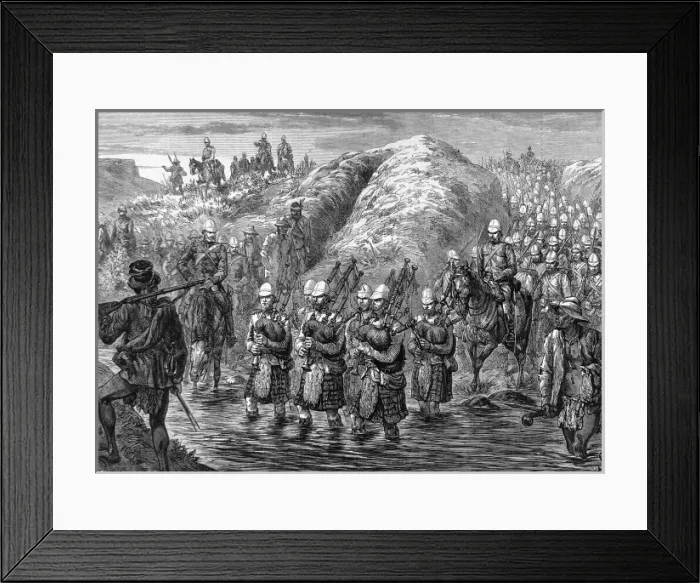 Framed Print : Zulu war evacuation. The 21st Royal Scots Fusiliers Framed Print : Zulu war evacuation. The 21st Royal Scots Fusiliers