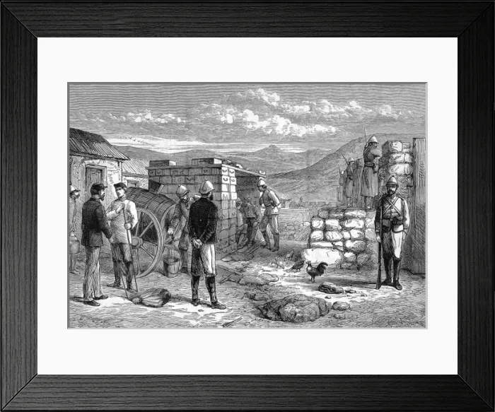 Framed Print : Zulu war sketches by our special artist. Scene in the New Fo Framed Print : Zulu war sketches by our special artist. Scene in the New Fo