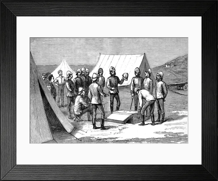 Framed Print : The Zulu war. Fort Helpmakaar. Field auction of the effects Framed Print : The Zulu war. Fort Helpmakaar. Field auction of the effects