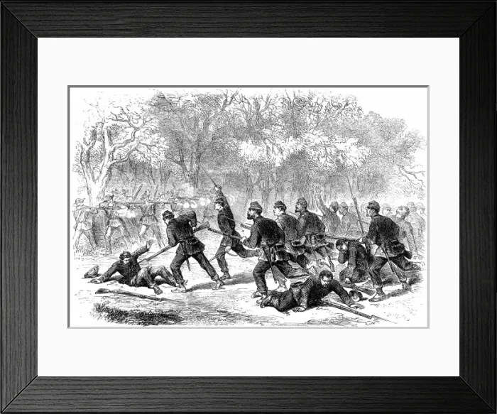Framed Print : American Civil war. The Fight at Balls Bluff, Upper Potomac Framed Print : American Civil war. The Fight at Balls Bluff, Upper Potomac