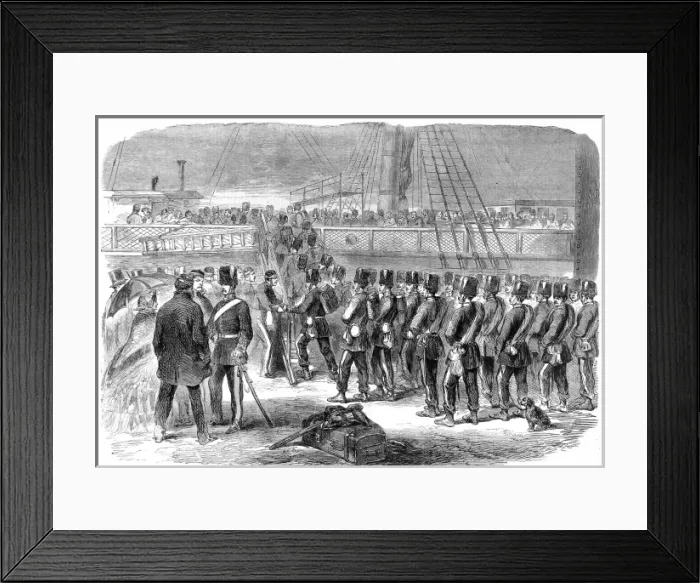 Framed Print : American Civil war. Embarkation at Woolwich Framed Print : American Civil war. Embarkation at Woolwich