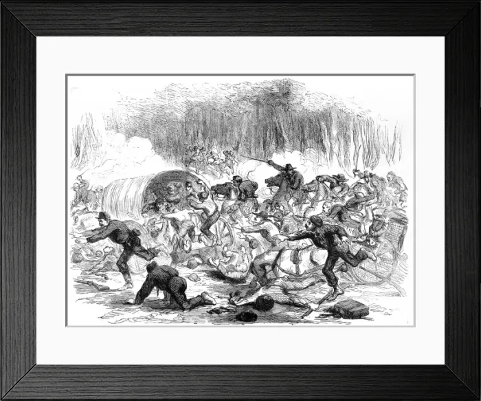 Framed Print : The Civil War in America. The stampede from Bull Run Framed Print : The Civil War in America. The stampede from Bull Run