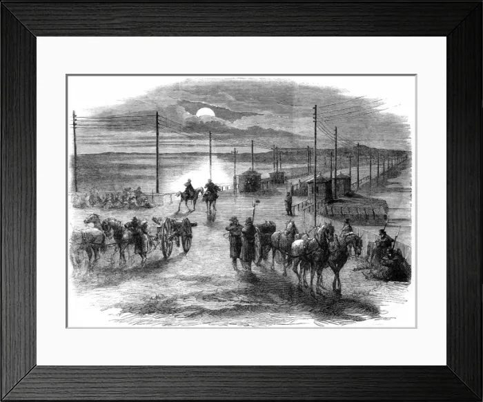 Framed Print : The civil war in America: the long bridge over the Potomac a