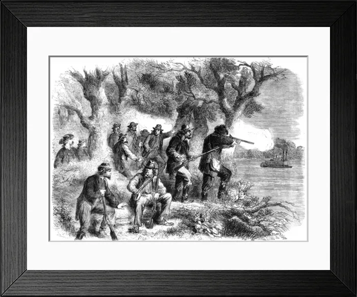 Framed Print : The Civil war in America: Jefferson Thompsons guerillas sho Framed Print : The Civil war in America: Jefferson Thompsons guerillas sho