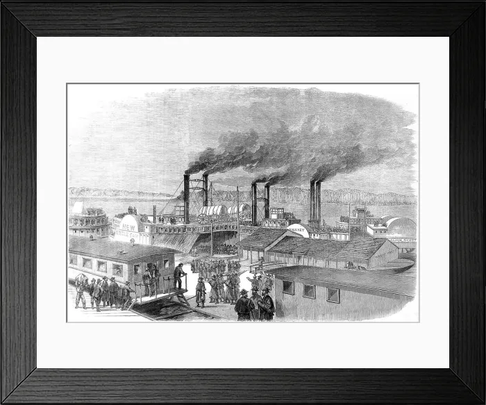 Framed Print : The war in America: General Pope's division at the Levee, Ca Framed Print : The war in America: General Pope's division at the Levee, Ca
