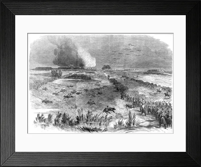 Framed Print : The Civil War in America: Federals advancing on the abandone