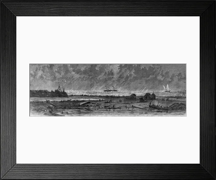 Framed Print : The Civil War in America: Hatteras spit with the wreck of th Framed Print : The Civil War in America: Hatteras spit with the wreck of th