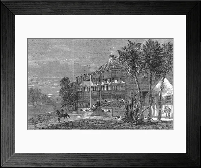 Framed Print : American civil war. Planters residence Framed Print : American civil war. Planters residence