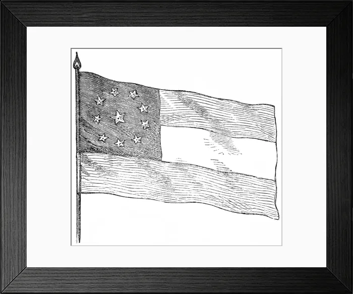 Framed Print : A Confederate flag during the American Civil War, 1863 Framed Print : A Confederate flag during the American Civil War, 1863