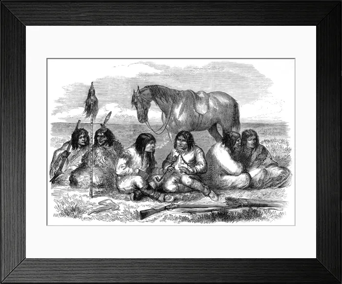 Framed Print : A gathering of Cree Indians, c. 1870 Framed Print : A gathering of Cree Indians, c. 1870