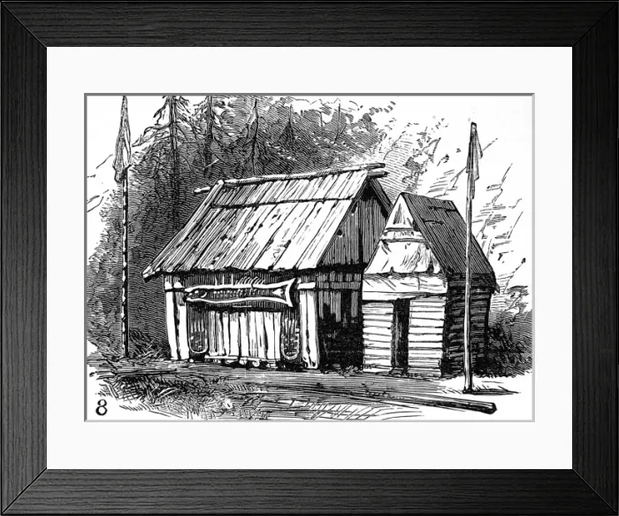 Framed Print : Native American Indian Encampment near the Fraser River, 188 Framed Print : Native American Indian Encampment near the Fraser River, 188