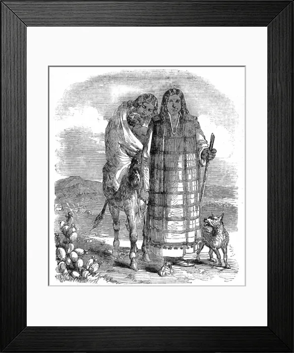 Framed Print : Diegeno Indians travelling across the West of the USA, c. 185 Framed Print : Diegeno Indians travelling across the West of the USA, c. 185