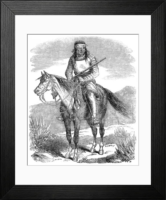 Framed Print : Warrior of the native American Indian Tribe, the Lipan, c. 18 Framed Print : Warrior of the native American Indian Tribe, the Lipan, c. 18