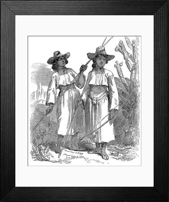 Framed Print : Women of the Papagos Tribe of Native American Indians, 1858 Framed Print : Women of the Papagos Tribe of Native American Indians, 1858