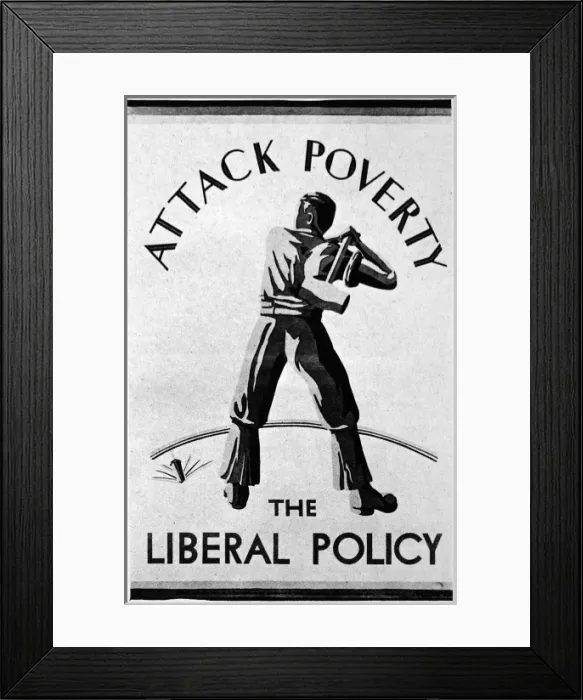 Framed Print : Liberal Party Poster; Attack Poverty Framed Print : Liberal Party Poster; Attack Poverty