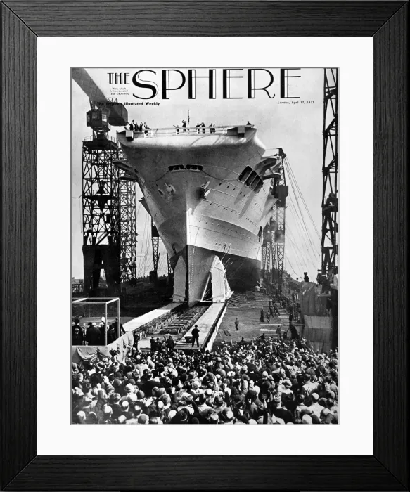 Framed Print : Launch of HMS Ark Royal, Birkenhead, 1937 Framed Print : Launch of HMS Ark Royal, Birkenhead, 1937