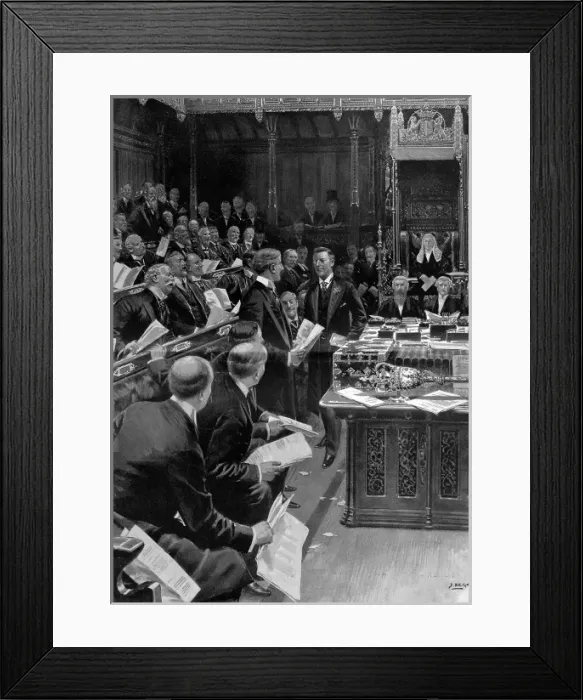 Framed Print : Joseph Chamberlain arriving in the House of Commons, 16th Ma Framed Print : Joseph Chamberlain arriving in the House of Commons, 16th Ma
