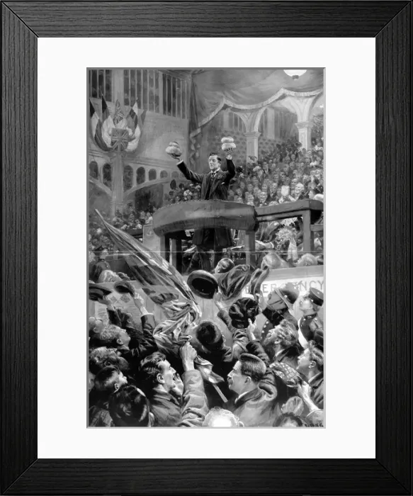 Framed Print : Joseph Chamberlain MP at Bingley Hall, Birmingham, 4th Novem Framed Print : Joseph Chamberlain MP at Bingley Hall, Birmingham, 4th Novem