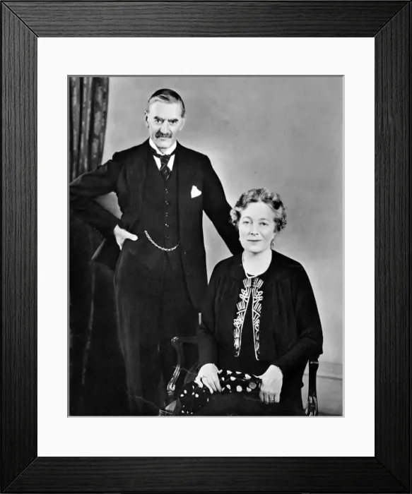 Framed Print : Neville Chamberlain and Mrs. Chamberlain, 1938 Framed Print : Neville Chamberlain and Mrs. Chamberlain, 1938