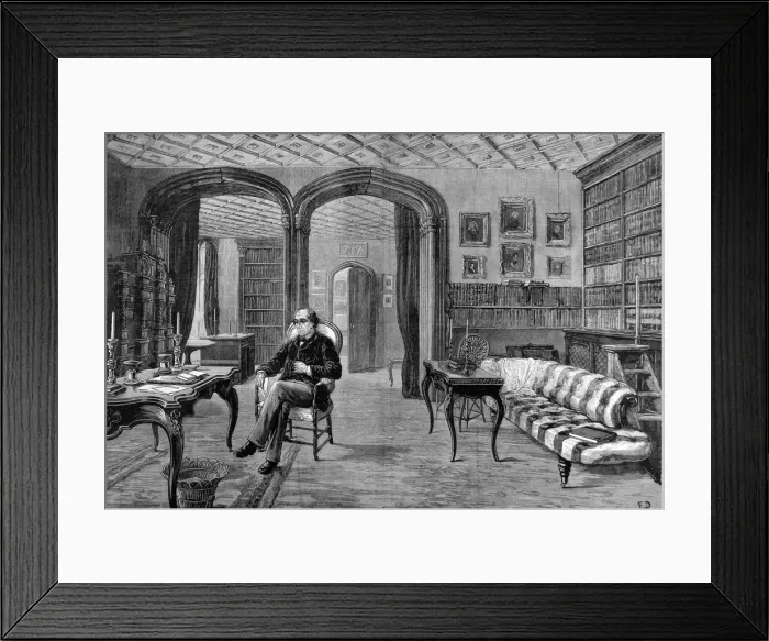 Framed Print : Benjamin Disraeli in his library, Hughenden Manor Framed Print : Benjamin Disraeli in his library, Hughenden Manor