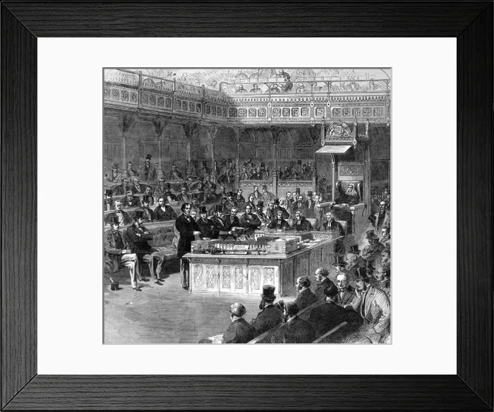 Framed Print : Benjamin Disraeli Addressing the House of Commons, 1868 Framed Print : Benjamin Disraeli Addressing the House of Commons, 1868
