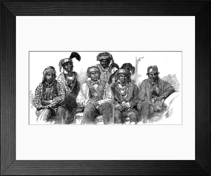 Framed Print : American Indians. Billy Bowlegs and his suite of Indian Chie Framed Print : American Indians. Billy Bowlegs and his suite of Indian Chie