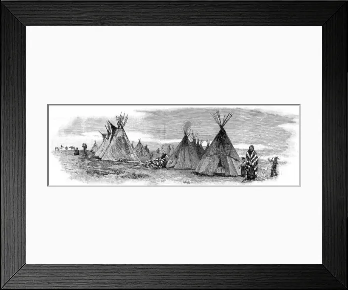 Framed Print : American Indians. A Sioux camp Framed Print : American Indians. A Sioux camp