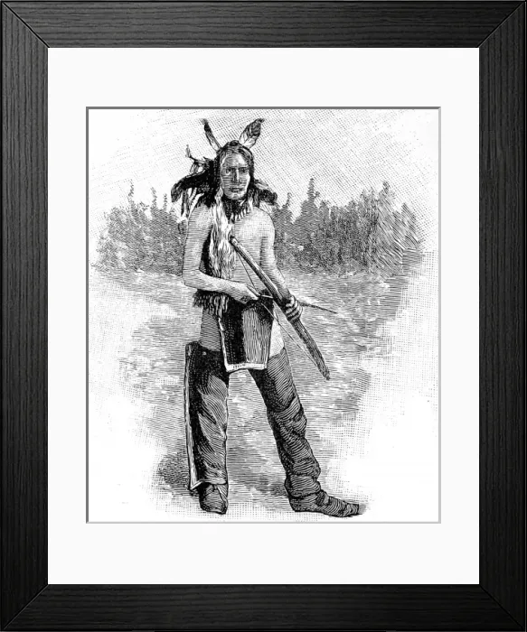 Framed Print : American Indians. On the outskirts of the camp