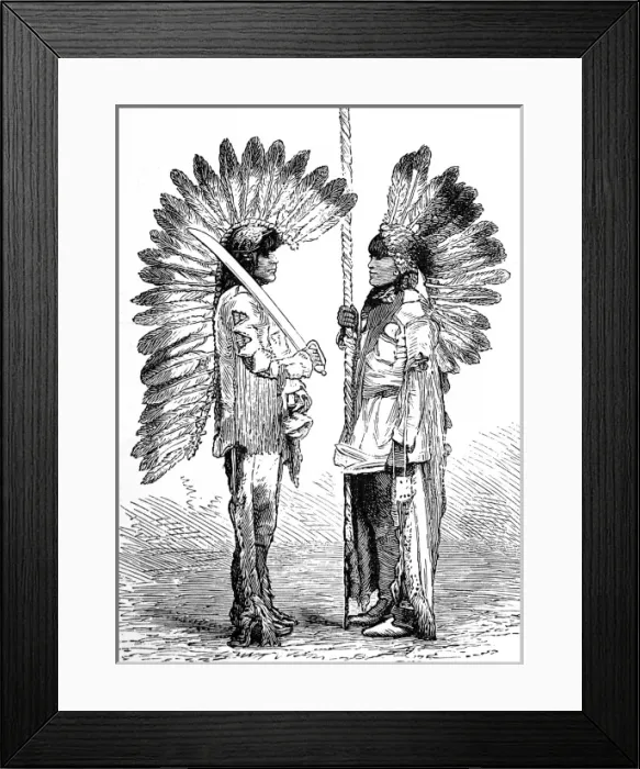 Framed Print : American Indian. Mew Mexico and Colorado. Crow dancers in fe