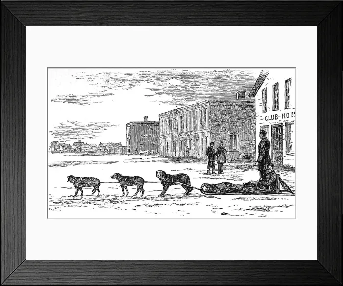 Framed Print : American Indian Country. A Manitoba Dog Train