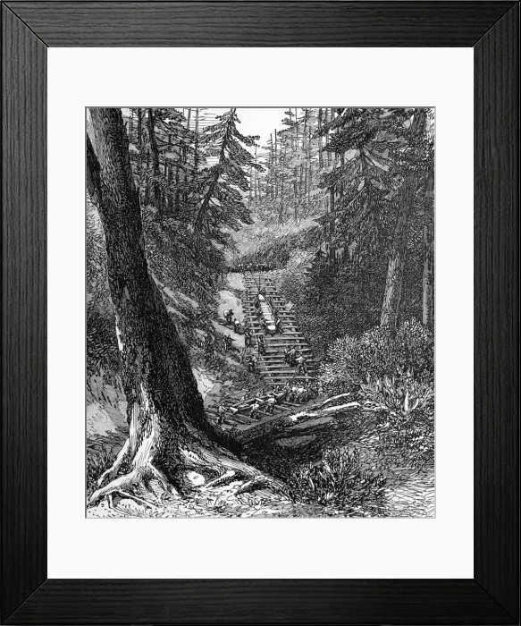 Framed Print : American Indians. The Red River Expedition. Crossing a porta