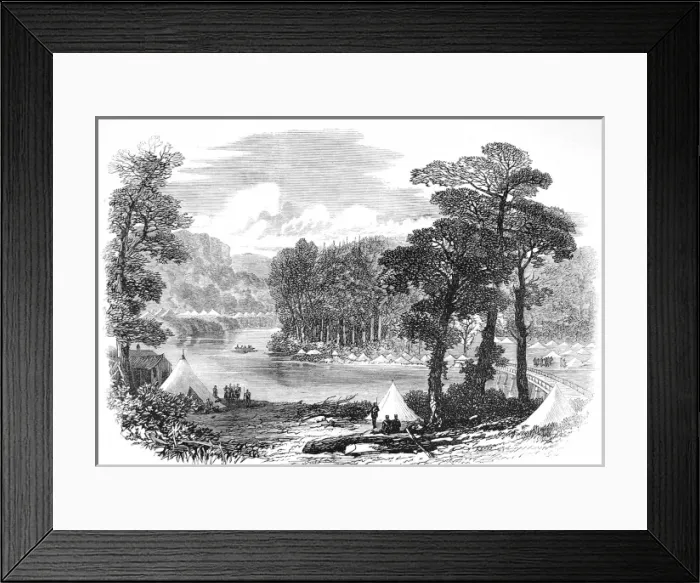 Framed Print : American Indians. Red River Expedition. Camp at Malawin Brid Framed Print : American Indians. Red River Expedition. Camp at Malawin Brid