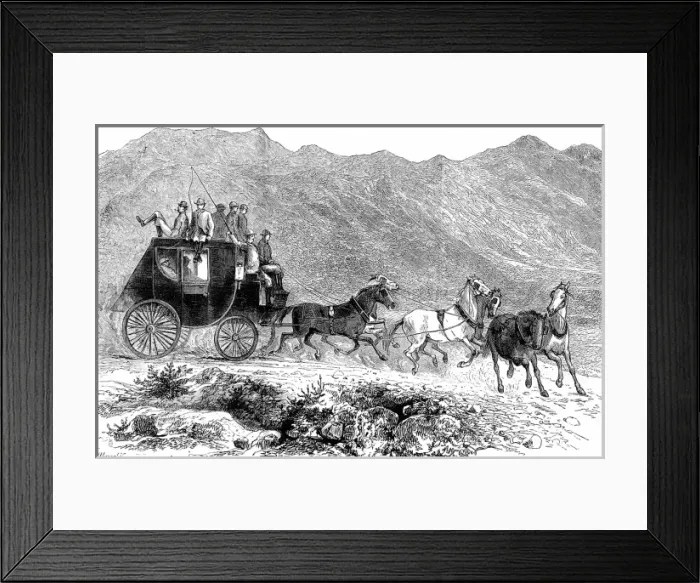 Framed Print : Wild West. An Artist in the Far West. The Stage Coach betwee Framed Print : Wild West. An Artist in the Far West. The Stage Coach betwee