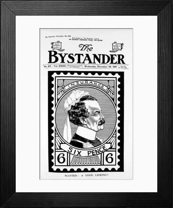 Framed Print : Cartoon of David Lloyd-George as Queen Victoria, 1911 Framed Print : Cartoon of David Lloyd-George as Queen Victoria, 1911