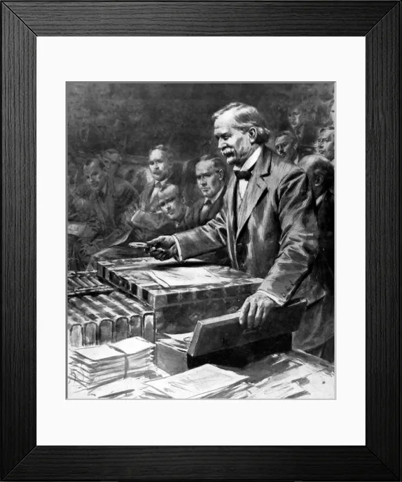 Framed Print : David Lloyd George (1863-1945) Introducing the Munitions Bil