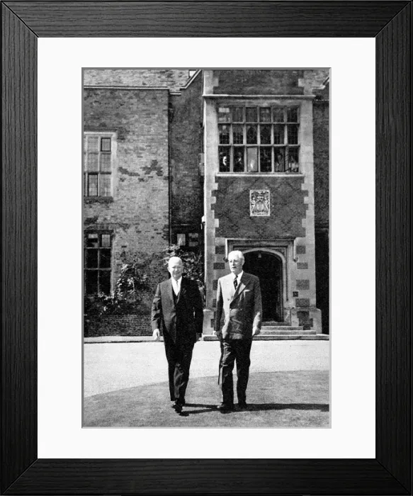 Framed Print : Dwight D. Eisenhower and Harold Macmillan at Chequers, 1959