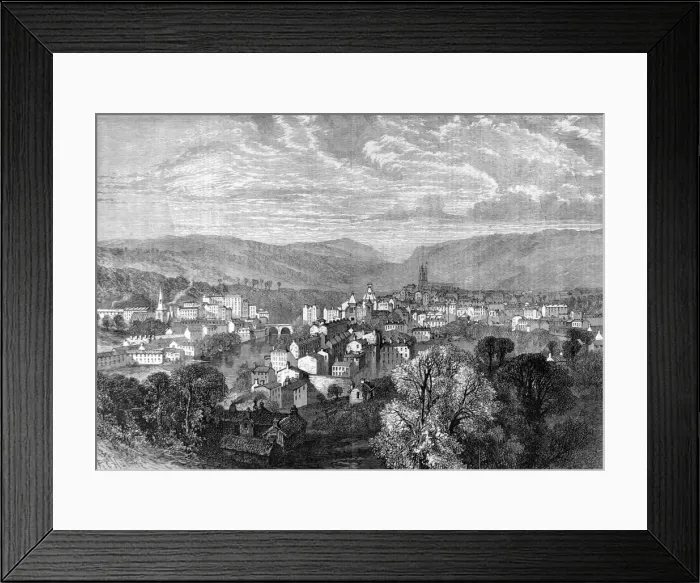 Framed Print : Tiverton, Devon, 1865 Framed Print : Tiverton, Devon, 1865